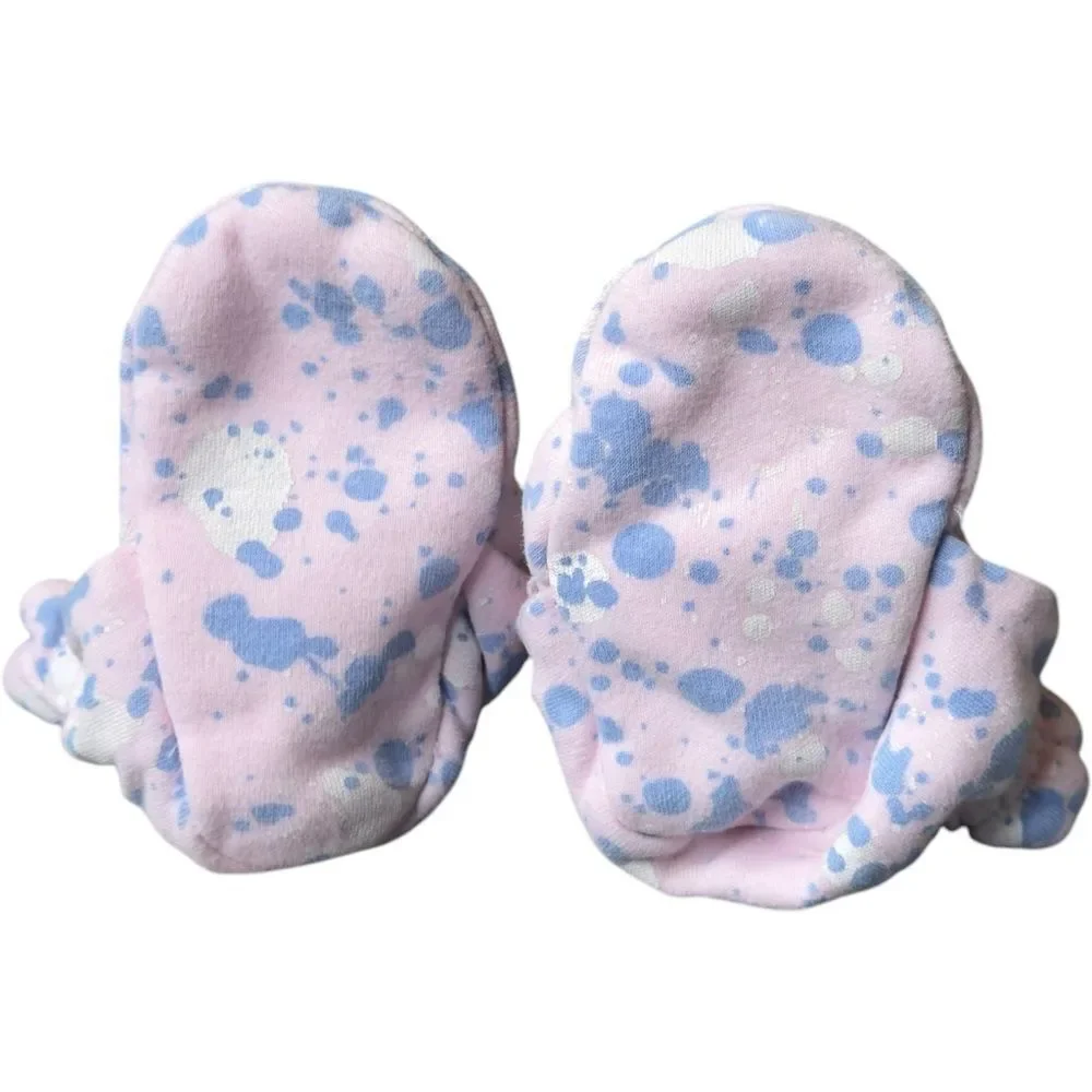 Zutano Baby Girls Organic Cotton Pink Colorful Booties Gripper Soles. 12 Months.